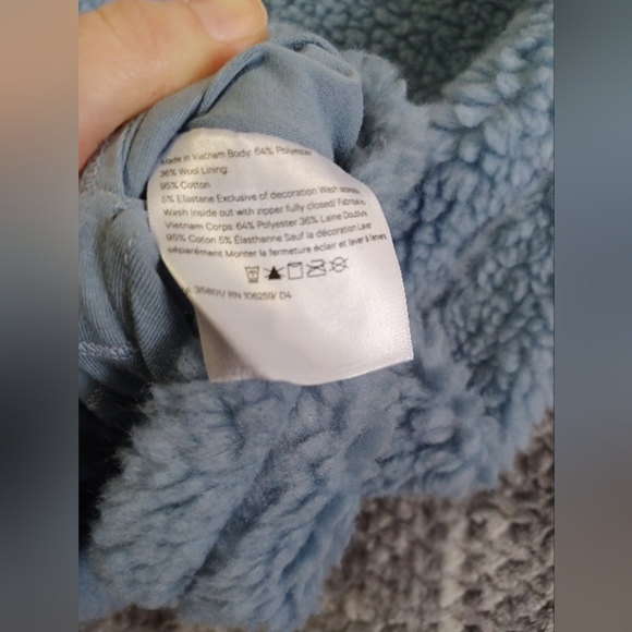 Lululemon Wool Whenever Crew Neck Pullover Blue Wool Sherpa Fleece Sz 10 - Picture 8 of 10